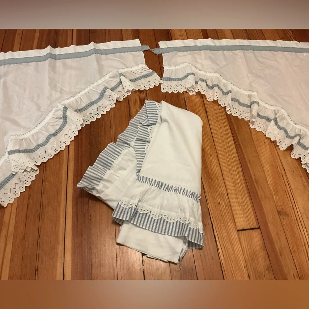 Vintage Shabby Chic Ruffled Curtains